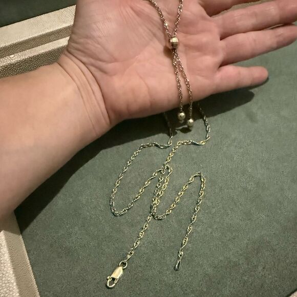 ITALIAN .925 STERLING SILVER Y-NECKLACE – FIXED DROP DESIGN FOR WOMEN - Picture 3 of 17